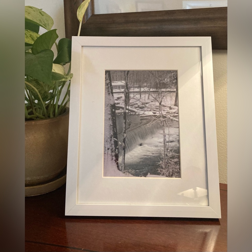 Framed Black & White Photography “Wappingers Falls” Matted Size 8 x 10”